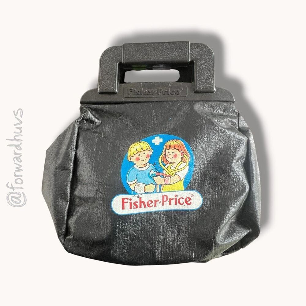 Fisher‑Price Kids’ Vintage‑Style Black Medical Bag – Partial Pretend Play Set